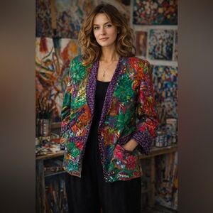 Carole Little Vibrant Artistic Blazer